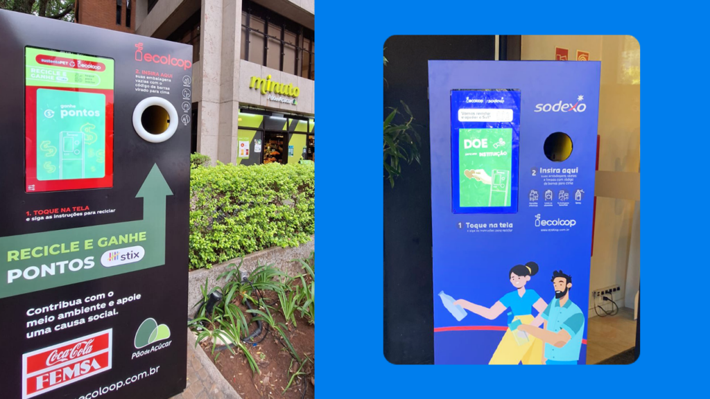 Ecoloop: Adesivação personalizada para máquinas de reciclagem